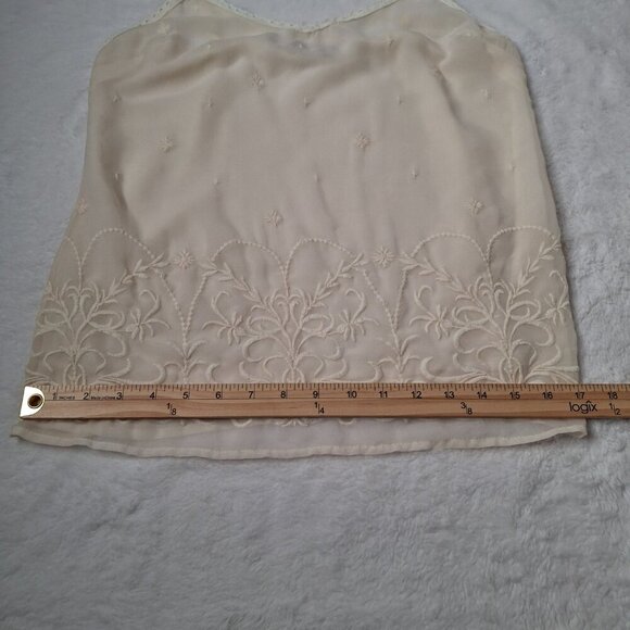 Old Navy Floral Embroidered Cami Sz S Lace Adjustable Straps Boho Minimalist - Picture 13 of 14